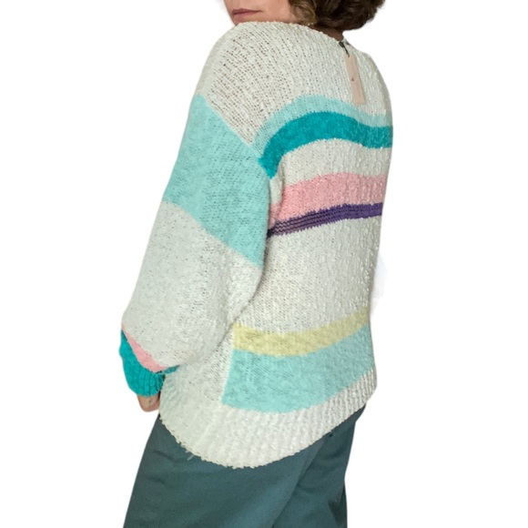 80s knit vintage light sweater - Picture 2 of 10